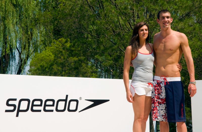 Stephanie Rice with Michael Phelps as